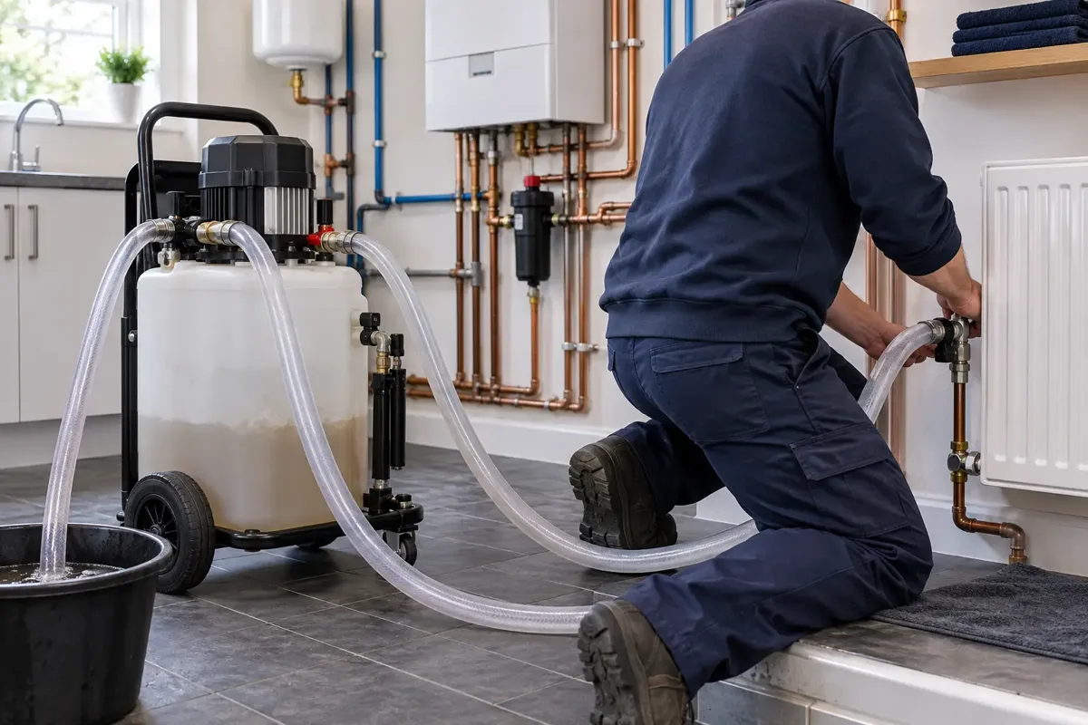 Original AI illustration of power flushing