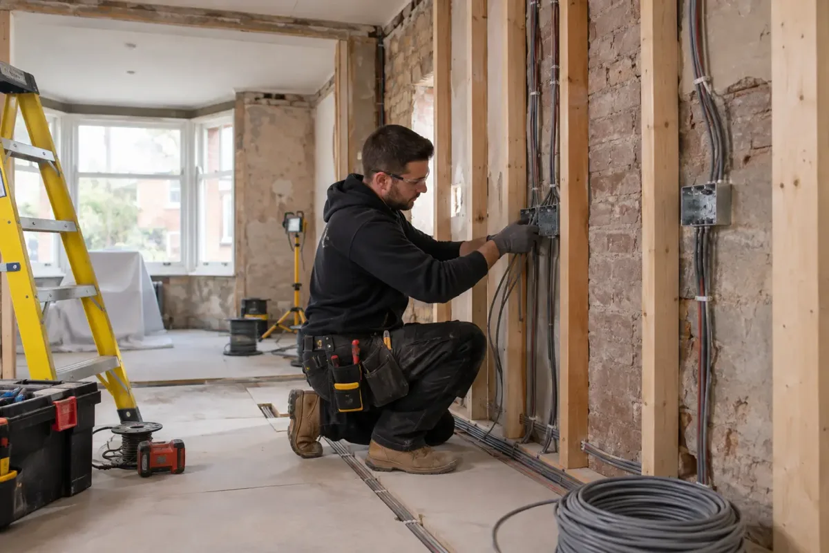electrical rewire carried out by a qualified electrician